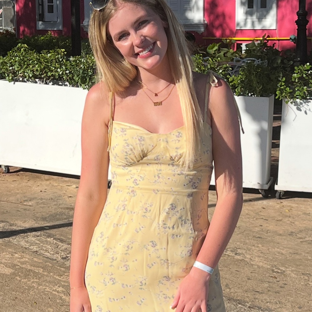 Princess Polly Yellow Sundress Sweetheart Spaghetti Strap Mini